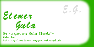 elemer gula business card